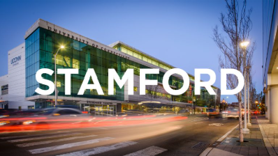 Stamford text over image