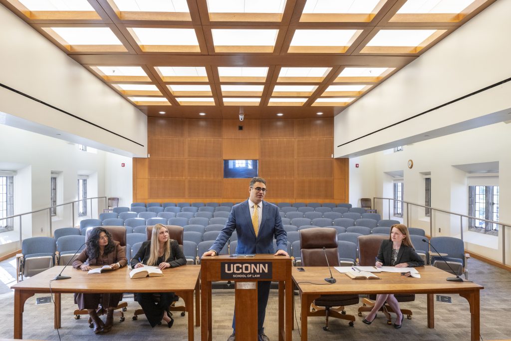 Students at the UConn Law School practicing litigation on Oct. 1, 2025. (Sean Flynn/UConn Photo)























on Oct. 1, 2025. (Sean Flynn/UConn Photo)